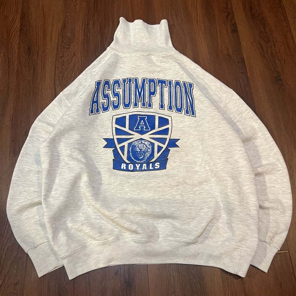 CampusPark Sportswear Assumption Royals Mock Neck Sweatshirt Grey XL